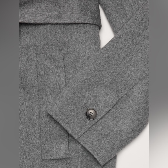 NWT! Banana Republic Black DOUBLE-FACED WRAP COAT 🔹 - Picture 5 of 11